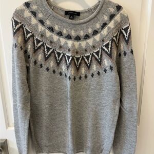 Ann Taylor Gray Geometric Sweater
